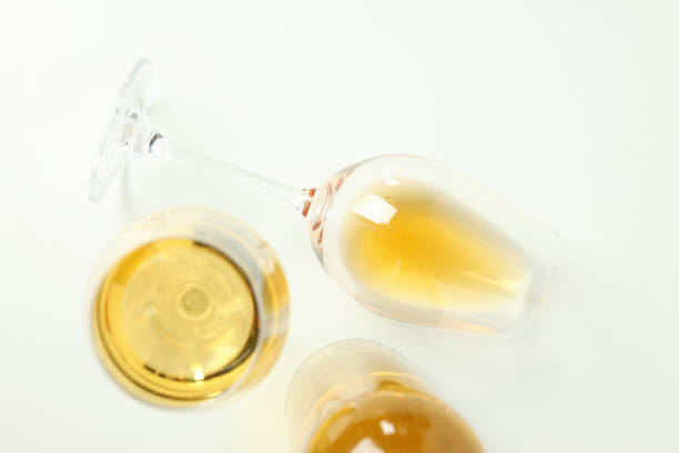 istock Bottle and glasses of wine on white background 1490337197
