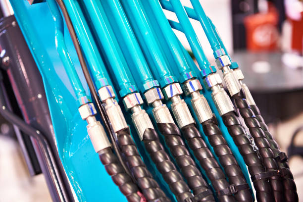 istock Hoses of hydraulic machine 1490340574