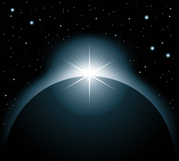 Sun Eclipse Dawn Design Style Space Science Vector Illustration of a Impactful Sun Eclipse Dawn Design Style Space Science with copy Space for your Brand or Message eclipse icon stock illustrations