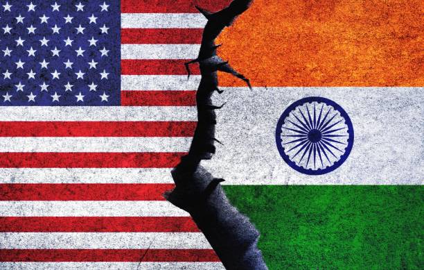 istock America and India flag together. USA India relation 1490346589