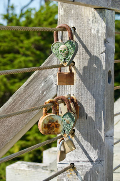 istock Assortment of lover’s locks hanging on the bridge railing 1490350747