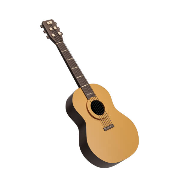 istock Classic acoustic guitar over white 1490350873