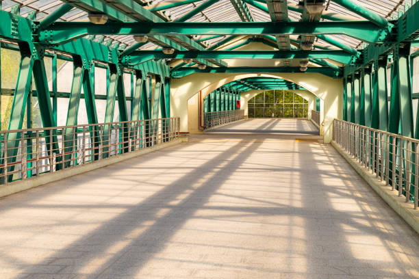 istock long empty overpass with glass walls in the city 1490351423