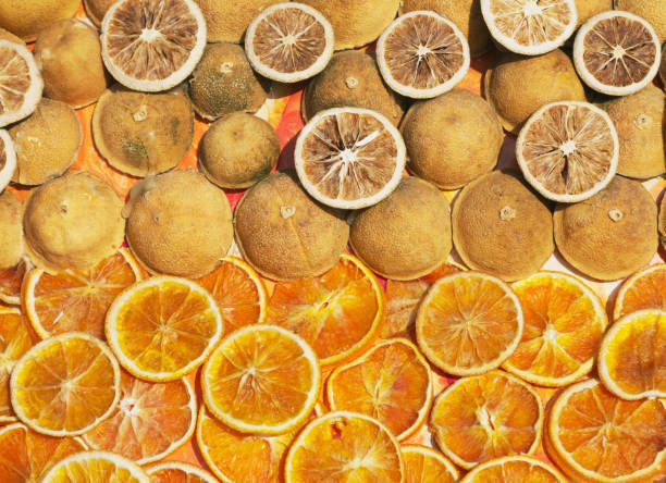 oranges cross section stock photo