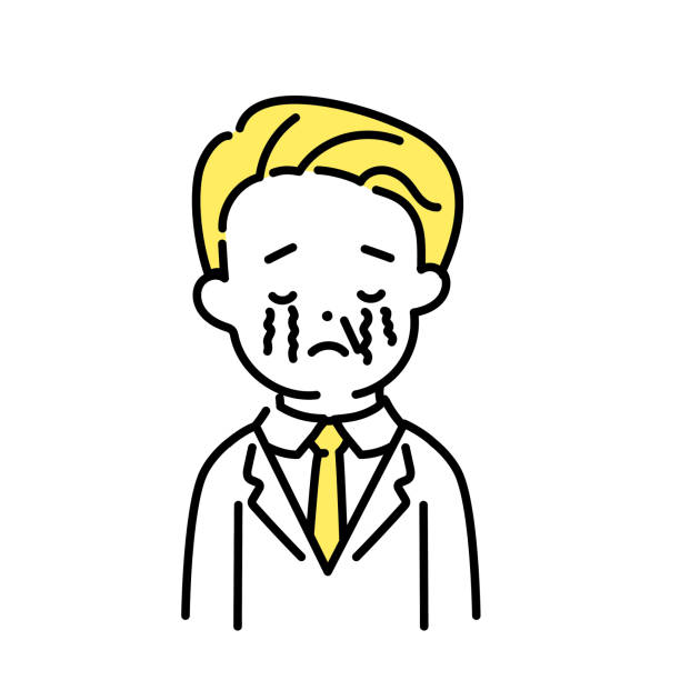 Illustration series of cute people _ office worker _ Senior_ crying Illustration series of cute people _ office worker _ Senior_ crying clip art of a old man crying stock illustrations