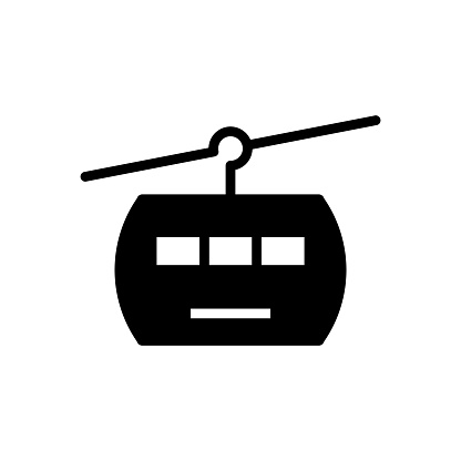 Cable Car Icon Design with Editable Stroke. Suitable for Web Page, Mobile App, UI, UX and GUI design.