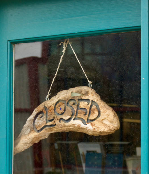 Nautical themed retail store with driftwood CLOSED sign