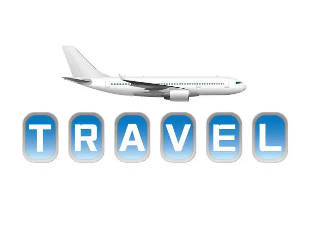 Vector illustration of Airplane travel