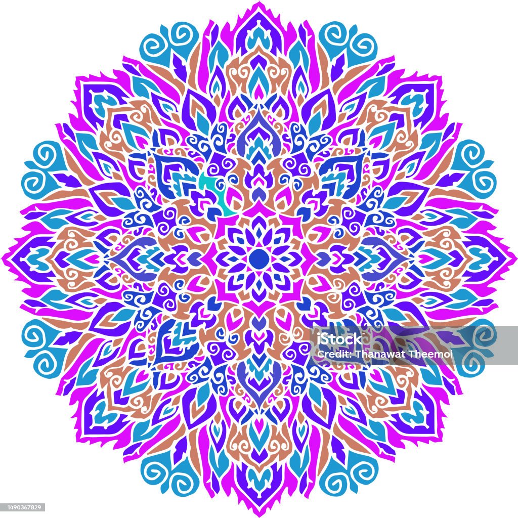 Traditional Mandala Abstract Pattern For Clothing Fabric Background ...