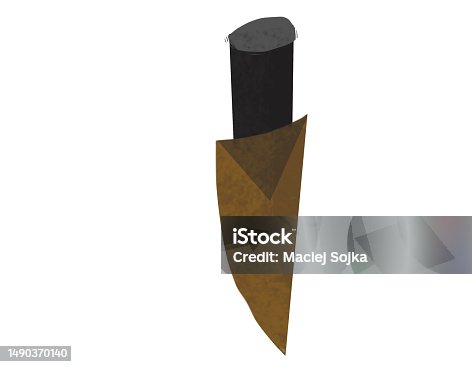istock cartoon scene with traditional hunting knife illustration for children 1490370140