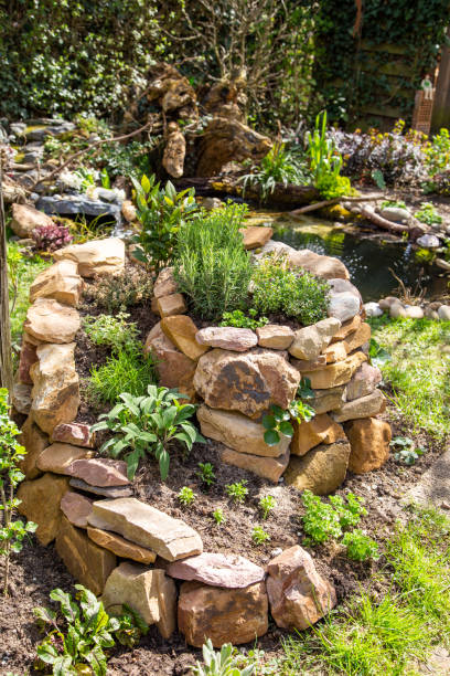 istock Herbal spiral built with stones 1490373517