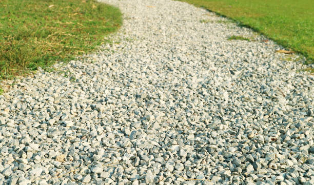 istock Curvy gravel path in the morning sunlight 1490373663