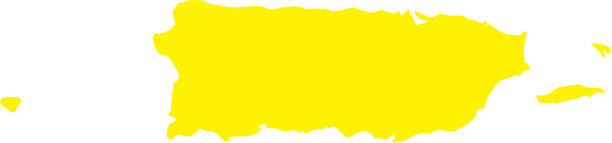 プエルトリコ、米国の黄色のcmykカラーマップ - puerto rico map vector road点のイラスト素材／クリップアート素材／マンガ素材／アイコン素材
