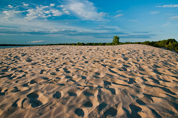 sandbanks provincial park wide angle view of sand dune in sandbanks provincial park sandbar stock pictures, royalty-free photos & images