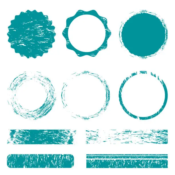 Vector illustration of Set of distressed grunge design elements