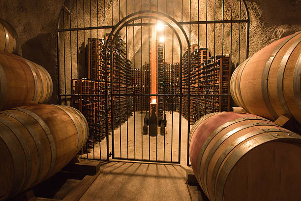 Wine cellar, Otago, New Zealand stock photo