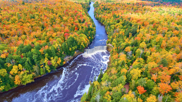 istock Fall at Tahquamenon Falls with larger river 1490382899