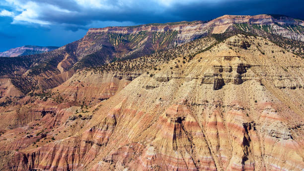 istock Giant desert sandy mountains with spotted green plants 1490385301