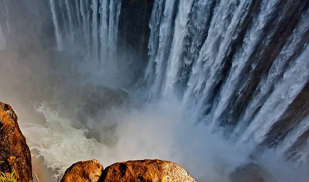 The Victoria Falls at the border of Zimbabwe and Zambia