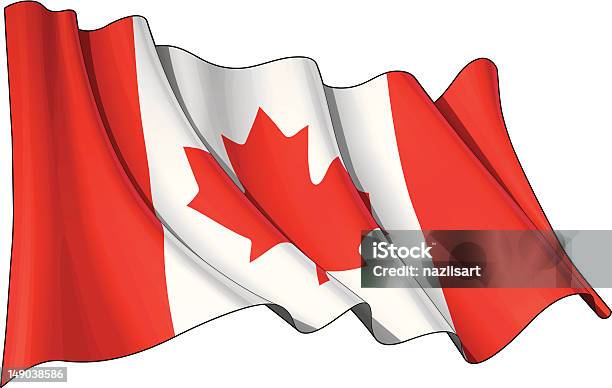 Ilustración de Bandera De Canadá y más Vectores Libres de Derechos de Bandera canadiense - Bandera canadiense, Fluir, América del norte