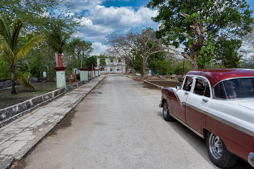 Glimpse at an old American car as seen in  Santa Lucia , now known as Rafael Freyre which is situated in Holguin Province.