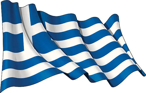 Vector illustration of Flag of Greece