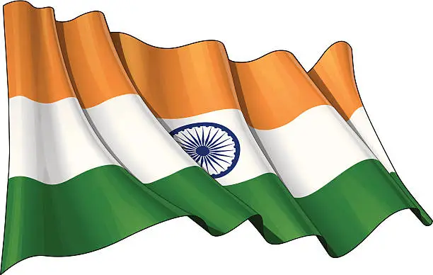 Vector illustration of Flag of India