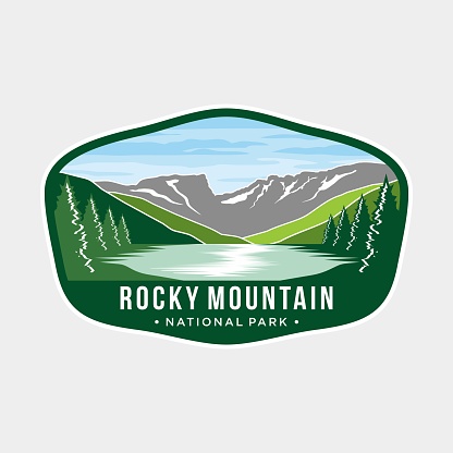 Rocky Mountain National Park Emblem patch icon illustration