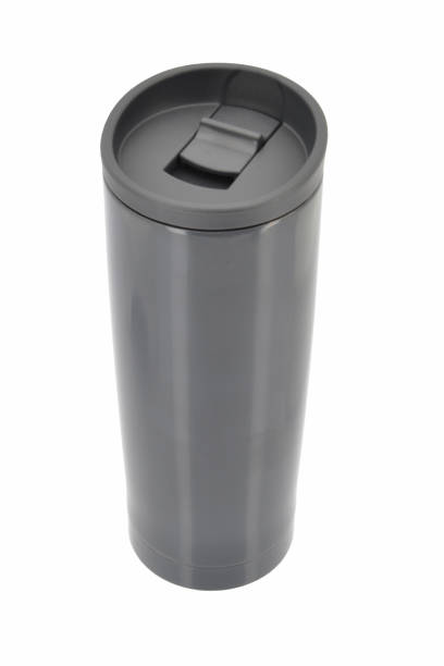istock Black travel mug on a white background. 1490388508