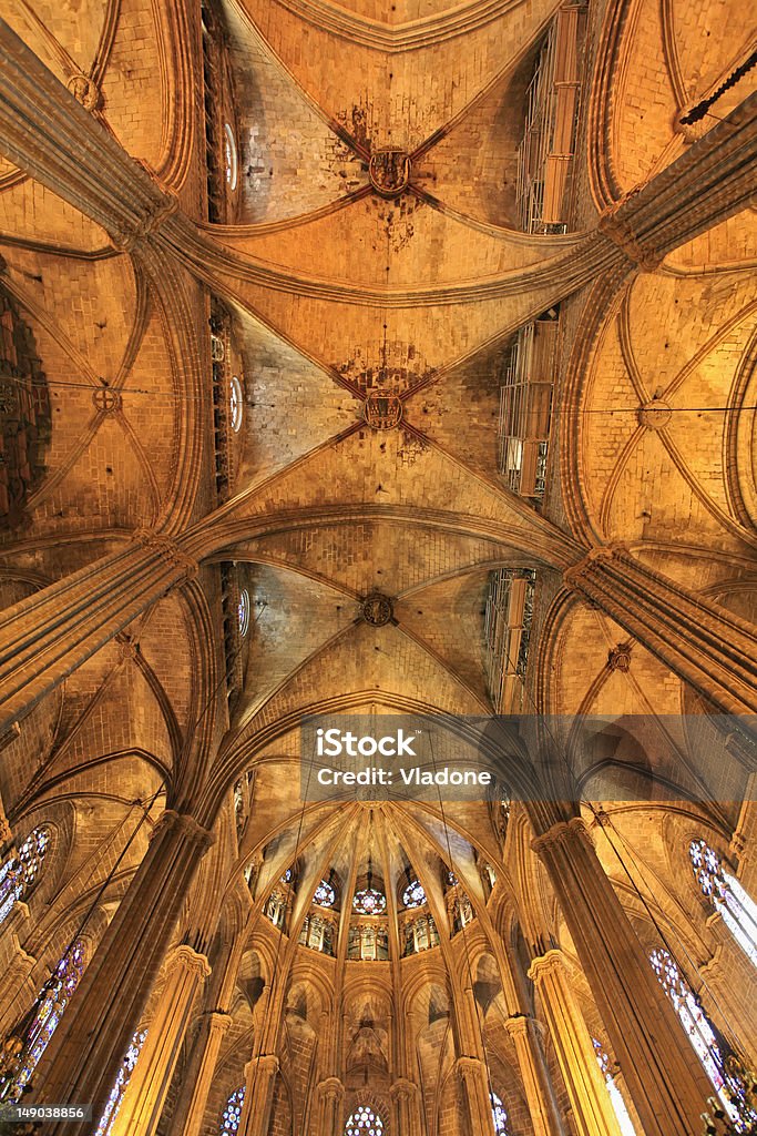 Im Inneren der Kathedrale Santa Eulalia in Barcelona, Spanien - Lizenzfrei Abtei Stock-Foto