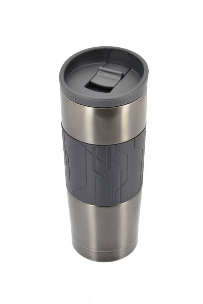 istock Black travel mug on a white background. 1490388745