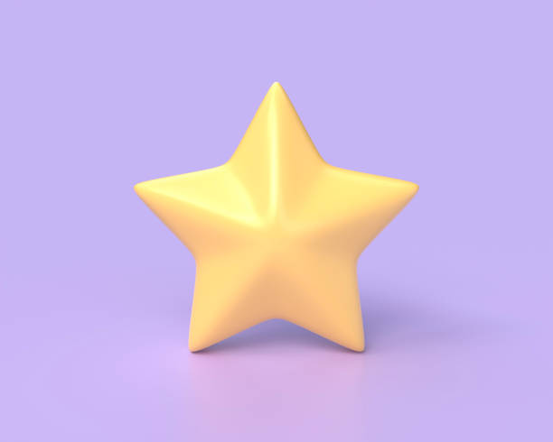 istock 3d yellow star icon on isolated purple background. 3d render illustration 1490390007