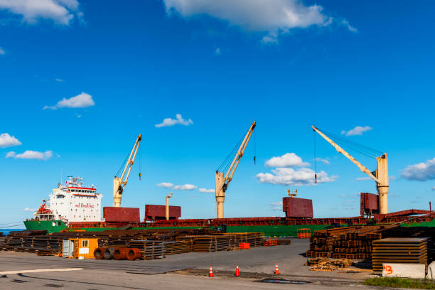 istock container ship at harbor in Trois-Rivieres in Canada 1490400293