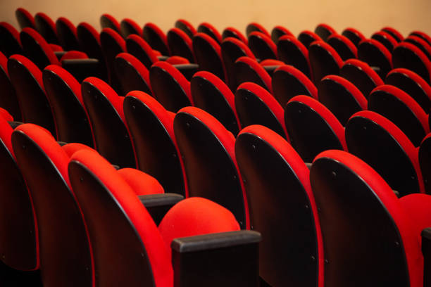 Full Frame Shot Of Empty Chairs - stock photo