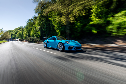 Seattle, WA, USA\nMay 15, 2023\nPorsche Weissach RS driving on the street