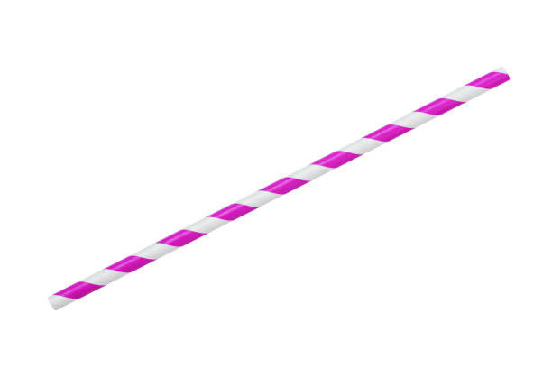 istock purple striped eco paper straw isolated on white 1490423483