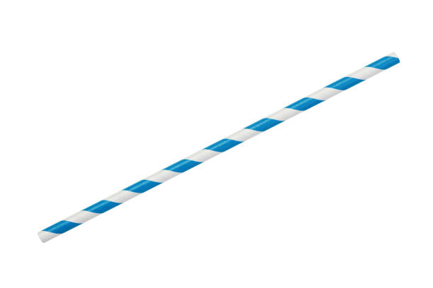 istock blue striped eco paper straw isolated on white 1490423518