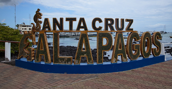 Harbour in Puerto Ayora on Santa Cruz island of Galapagos islands, Ecuador, South America
