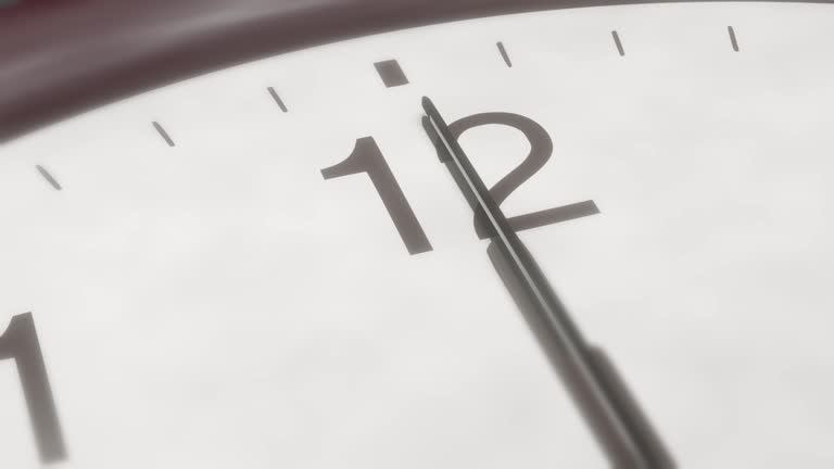 12 'o' clock concept 3D animation, time is running out