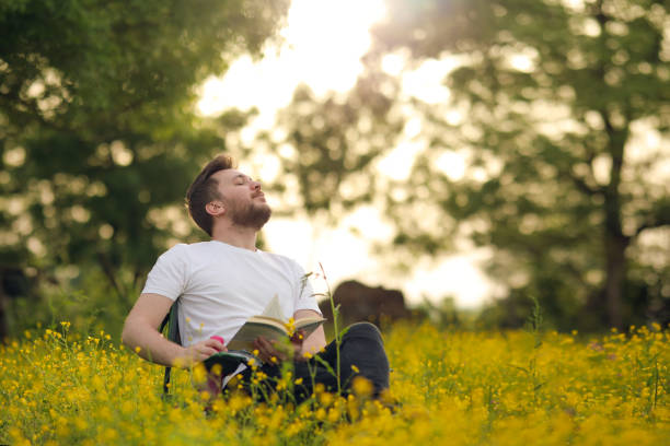Springtime, Male Lifestyle , A Free Man, Getting Fresh Air And Enjoying Spring