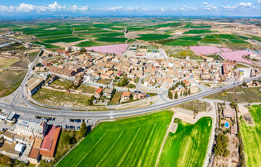 Vilagrasa Vilagrassa village aerial view skyline in Lerida Lleida on Catalonia of Spain