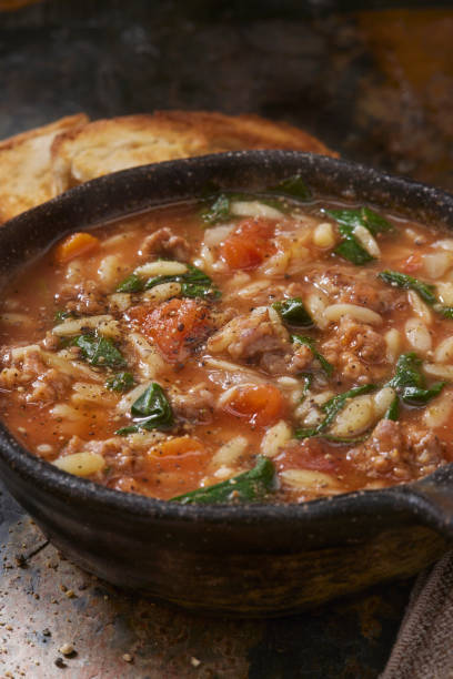 istock Italian Sausage and Spinach Orzo Soup 1490440998