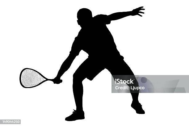 Silhouette Von Einem Squash Player Stockfoto und mehr Bilder von Athlet - Athlet, Spielen, Squash