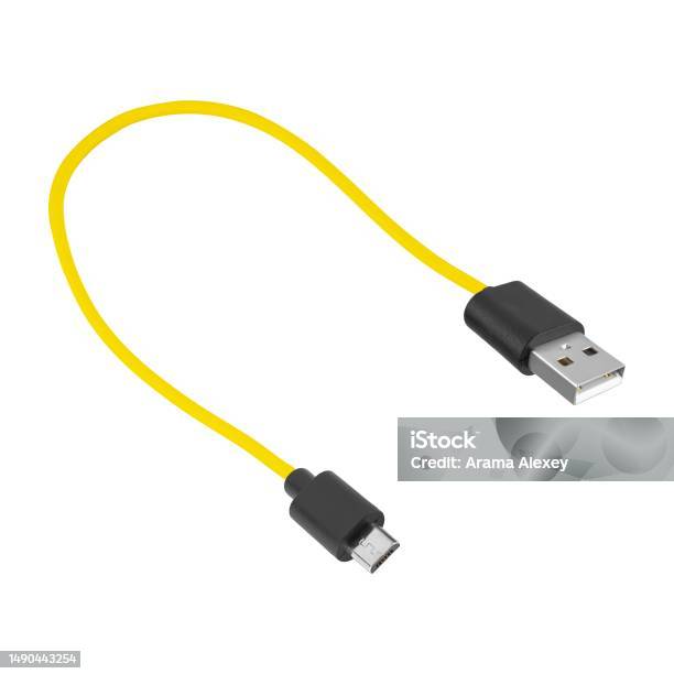 Gamabar Usb Micro Kabel Dengan Konektor Usb Dan Micro Usb Dengan Latar Belakang Putih ...