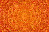 Mandala on Vivid Orange Background