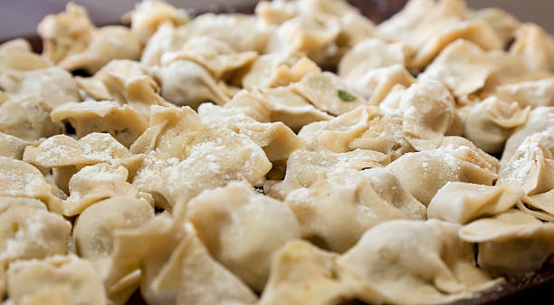 homemade ravioli stock photo