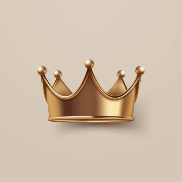 istock Vector 3d Realistic Golden Crown Icon Closeup Isolated. Yellow Metallic Crown Design Template. Gold Royal King Crown. Symbol of Imperial Power. Luxury, Wealth and Power. Front View 1490444937