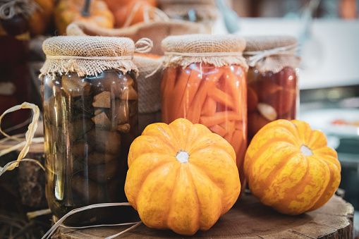 Pickles Pumpkin in an Autumn Rustic Jar