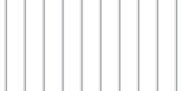 istock Realistic shiny metal prison bars isolated on white background. Detailed jail cage, prison iron fence. Criminal background mockup. Vector illustration 1490446643