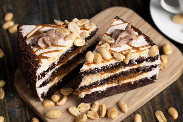 istock a piece of chocolate cake with caramel and peanuts 1490449940